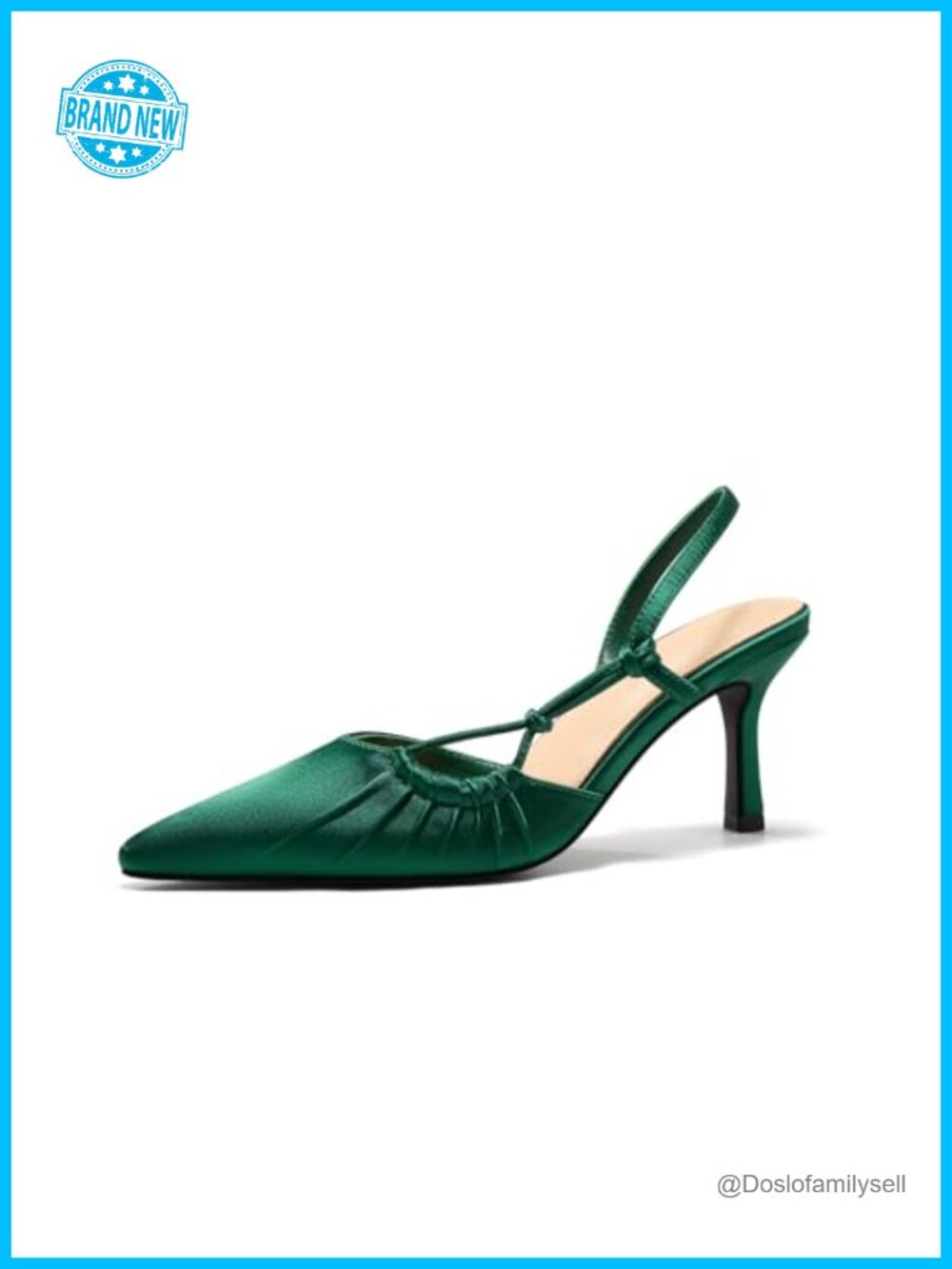 Womens Slingback Kitten Heels Pointed Toe Pumps Wedding Shoes